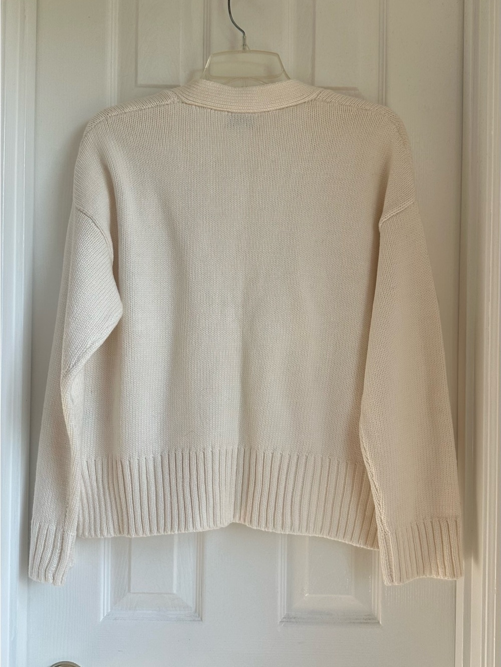 Classic Cream V‑Neck Button Cardigan - Picture 5 of 5